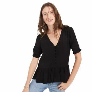 Madewell women’s black shirt sleeve blouse size medium